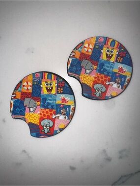 SpongeBob SquarePants Multicolor Car Coaster Set - 2 Pack